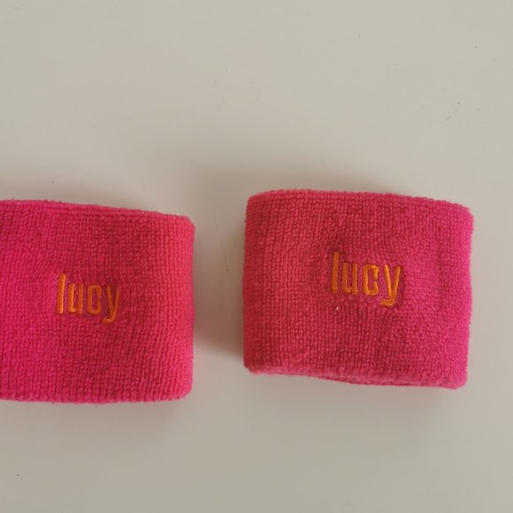 Lucy hot pink tennis/sport stretchy cotton wristband /sweatband - Picture 5 of 6
